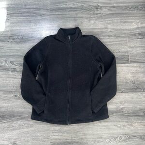 L.L. Bean Full-Zip Fleece Black Woman's Size M Jacket Coat Sweater
